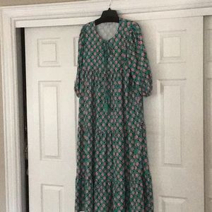 Rose printed maxi dress